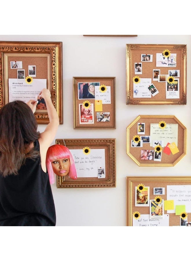 fantasize 30 Pcs Decorative Push Pins, Sunflower Push Pins Cork Board Tacks, bulletin Board Tacks,Thumbtack Decorative for Cork Board, Office Organization or Home - Image 3